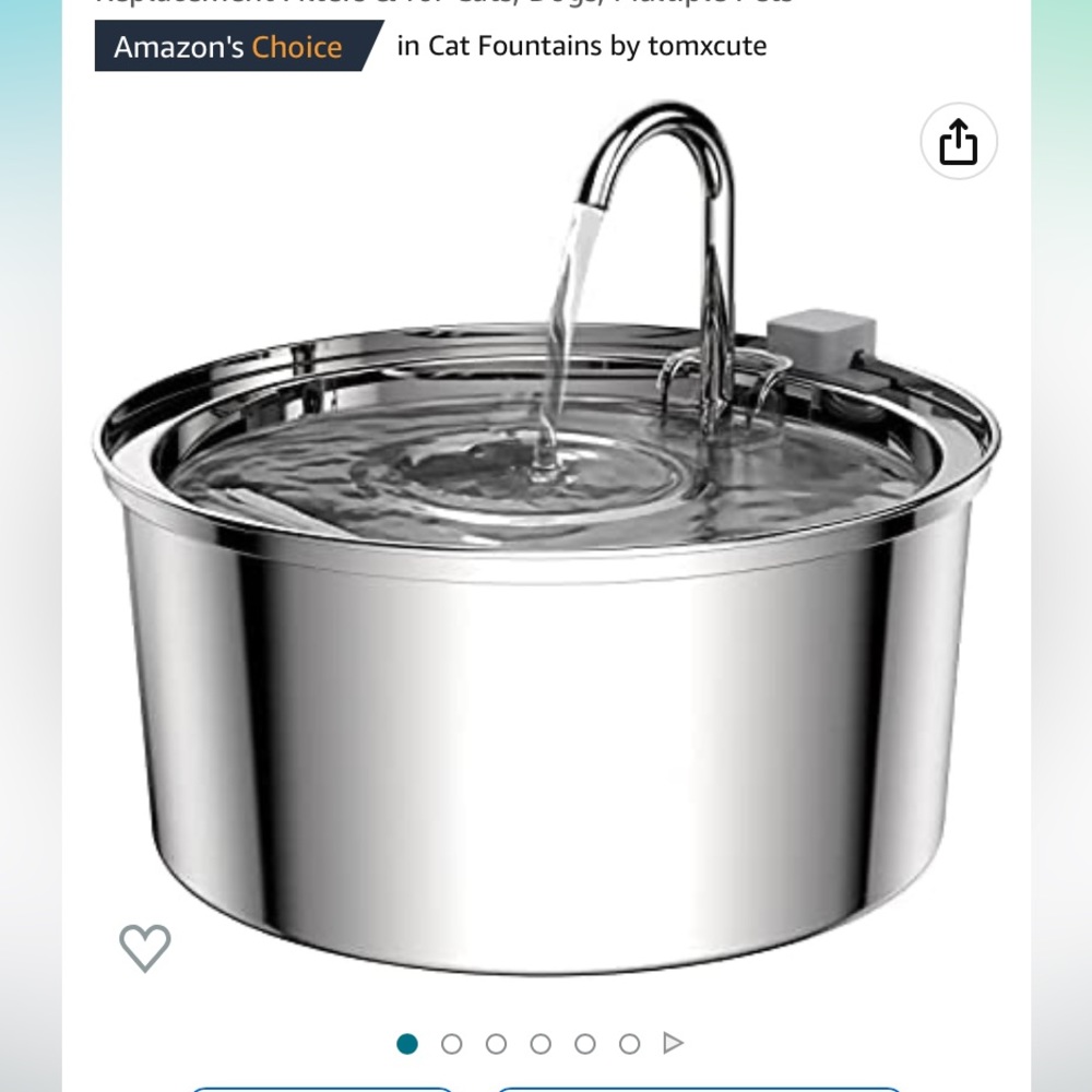 NEW tomxcute Stainless Steel Pet Water Fountain